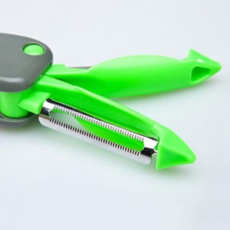 Double Blades Unfoldable Peeler for Multifunctions, Assorted Green and Grey Color