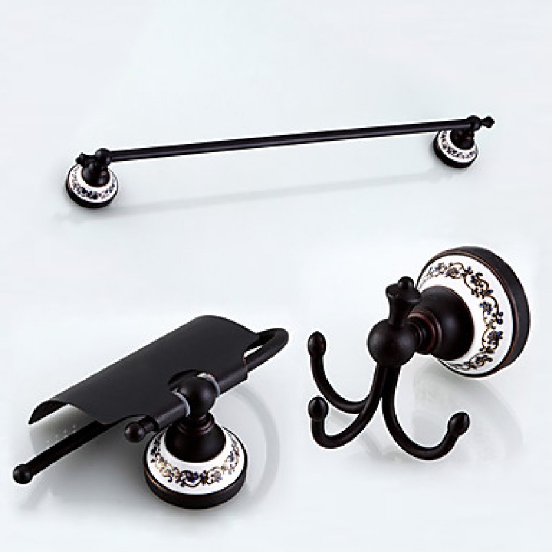 Bathroom Accessory Set / Toilet Paper Holder / Robe Hook / Towel Warmer / Oil Rubbed Bronze / Wall Mounted /Towel Bar